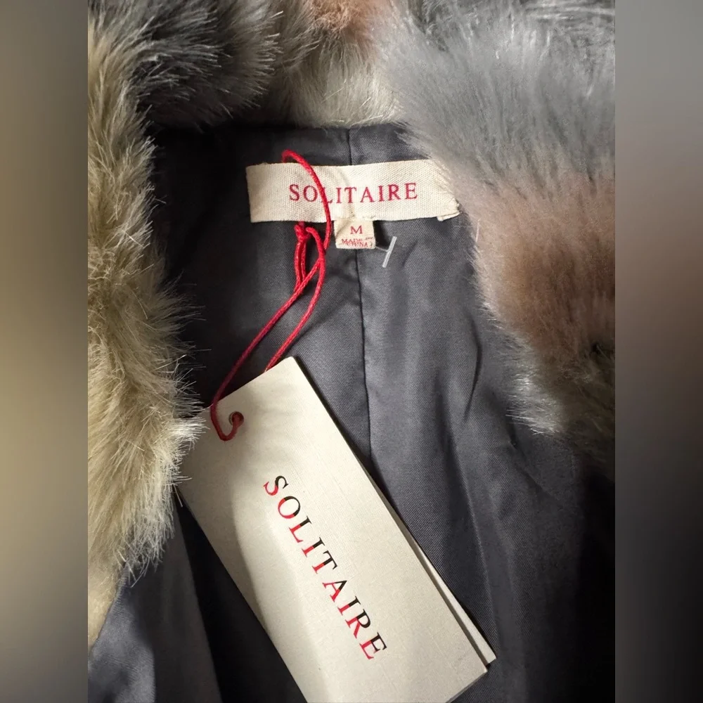 NWT Solitaire Multicolor Faux Fur Teddy Jacket
